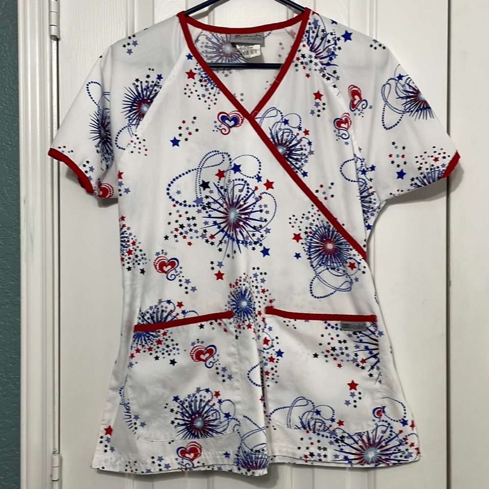 Medium Patriotic Scrub Top